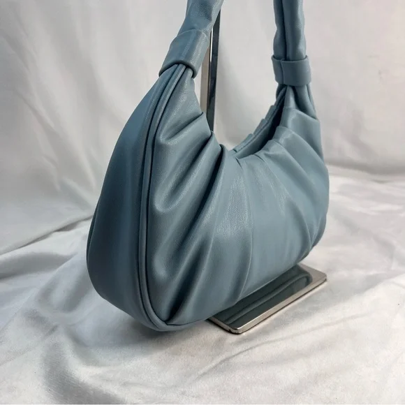 Olivia And Kate Baby Blue Scrunch Small Shoulder Bag - Picture 5 of 9